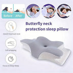 Memory Foam Pillows Butterfly Shaped Relaxing Cervical Slow Rebound Neck Pillow Pain Relief Sleeping Orthopedic Pillow Bedding